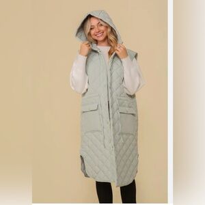 EUC Fashion nova Oversized Quilted Midi Jacket